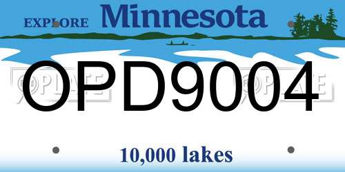 OPD9004 Minnesota License Plate