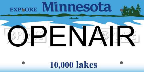 OPENAIR Minnesota License Plate