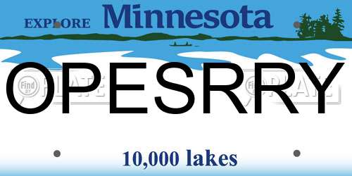 OPESRRY Minnesota License Plate