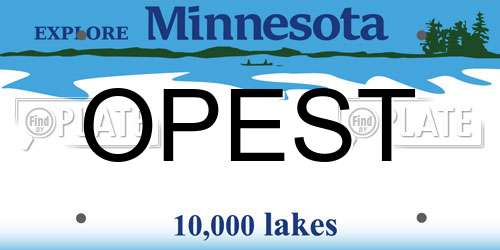 OPEST Minnesota License Plate