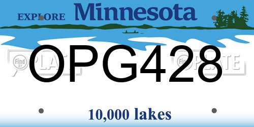 OPG428 Minnesota License Plate