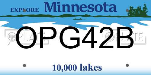 OPG42B Minnesota License Plate