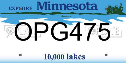 OPG475 Minnesota License Plate
