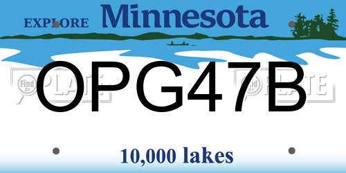 OPG47B Minnesota License Plate