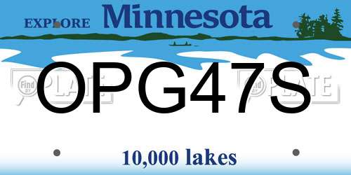 OPG47S Minnesota License Plate