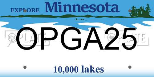 OPGA25 Minnesota License Plate
