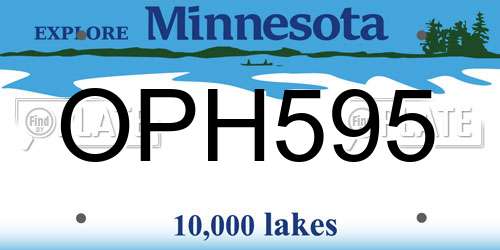 OPH595 Minnesota License Plate