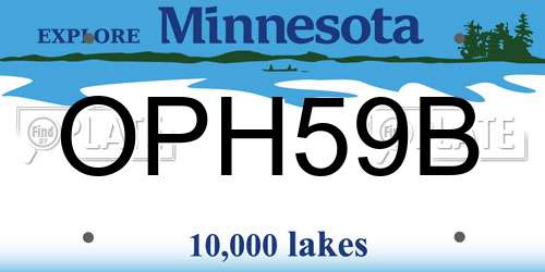 OPH59B Minnesota License Plate