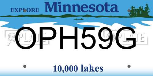 OPH59G Minnesota License Plate