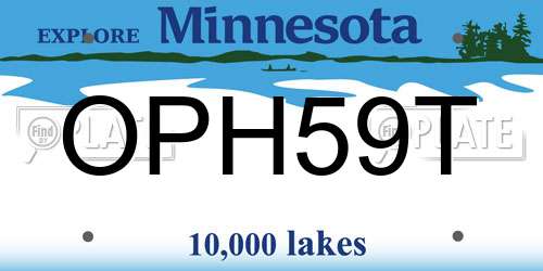 OPH59T Minnesota License Plate