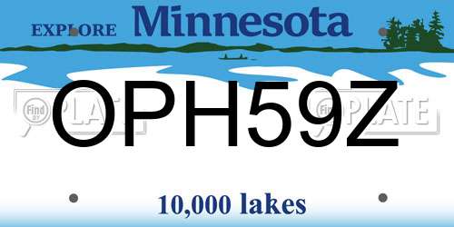 OPH59Z Minnesota License Plate