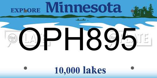 OPH895 Minnesota License Plate