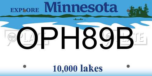 OPH89B Minnesota License Plate