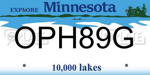 OPH89G Minnesota License Plate
