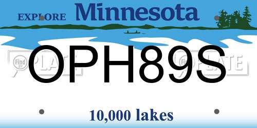 OPH89S Minnesota License Plate