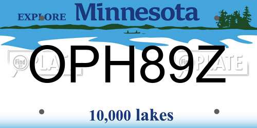 OPH89Z Minnesota License Plate