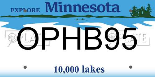 OPHB95 Minnesota License Plate
