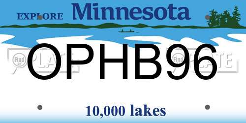 OPHB96 Minnesota License Plate