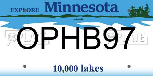 OPHB97 Minnesota License Plate