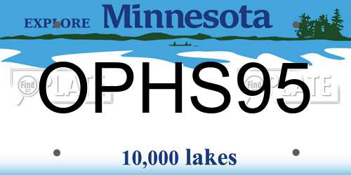 OPHS95 Minnesota License Plate