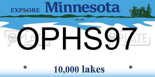 OPHS97 Minnesota License Plate