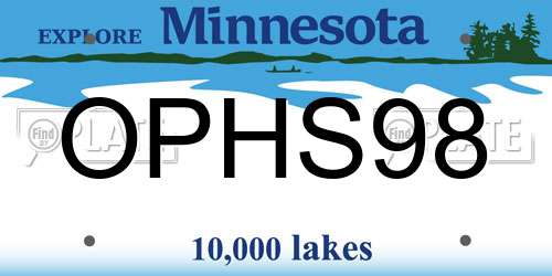 OPHS98 Minnesota License Plate
