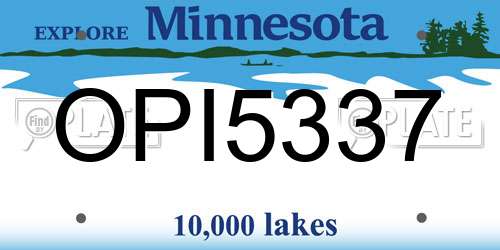 OPI5337 Minnesota License Plate