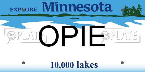 OPIE Minnesota License Plate