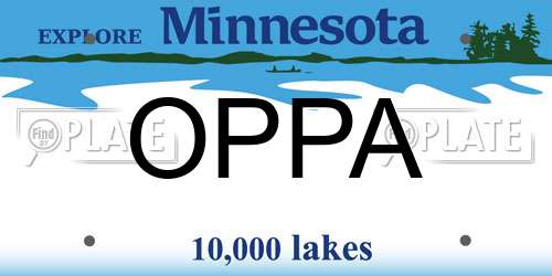 OPPA Minnesota License Plate