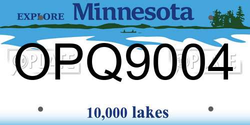 OPQ9004 Minnesota License Plate