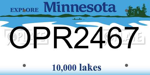 OPR2467 Minnesota License Plate