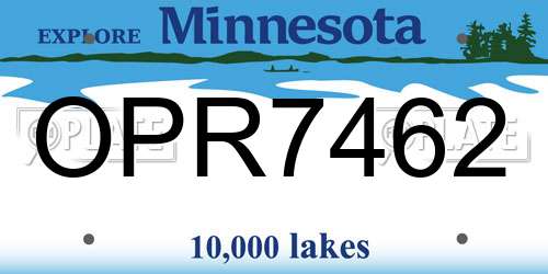 OPR7462 Minnesota License Plate