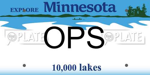 OPS Minnesota License Plate