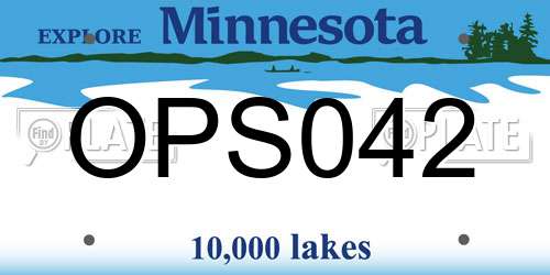 OPS042 Minnesota License Plate