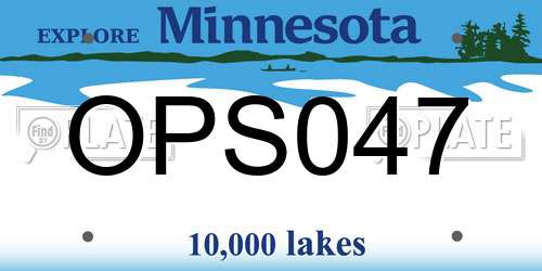 OPS047 Minnesota License Plate