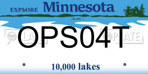OPS04T Minnesota License Plate