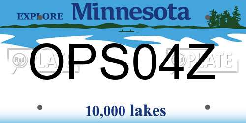 OPS04Z Minnesota License Plate