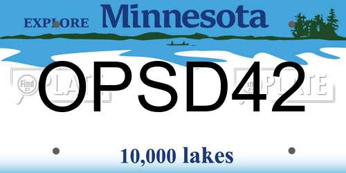 OPSD42 Minnesota License Plate