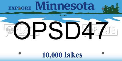 OPSD47 Minnesota License Plate