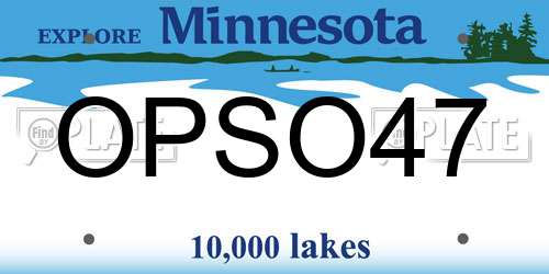 OPSO47 Minnesota License Plate