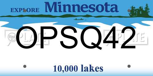 OPSQ42 Minnesota License Plate