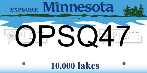 OPSQ47 Minnesota License Plate