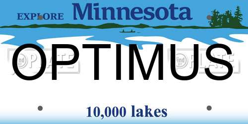 OPTIMUS Minnesota License Plate
