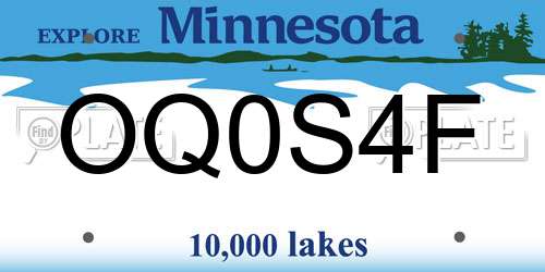 OQ0S4F Minnesota License Plate
