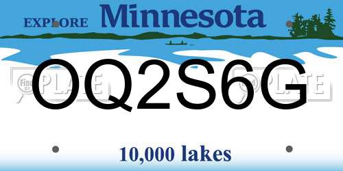 OQ2S6G Minnesota License Plate