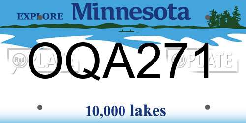 OQA271 Minnesota License Plate