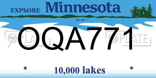 OQA771 Minnesota License Plate