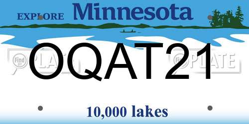 OQAT21 Minnesota License Plate