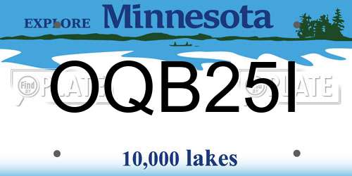 OQB25I Minnesota License Plate