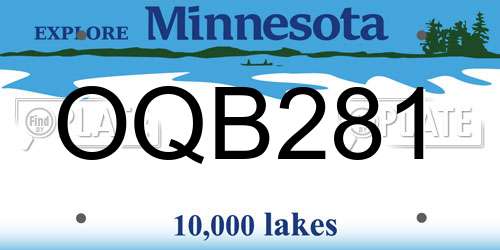 OQB281 Minnesota License Plate